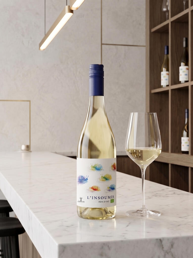 CHARDONNAY - VERMENTINO - SAUVIGNON Bouteille L'Insoumis Blanc vin biologique Pays d'Oc - Les 4 Complices