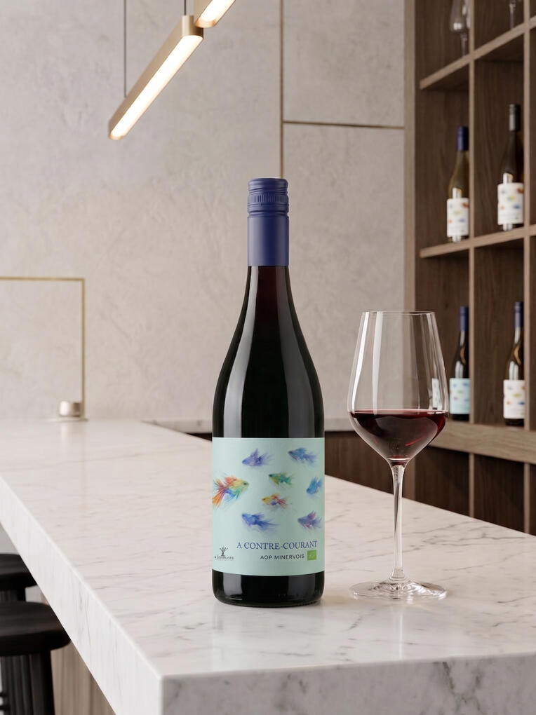 CARIGNAN - GRENACHE - SYRAH Bouteille A CONTRE COURANT vin biologique minervois - Les 4 Complices