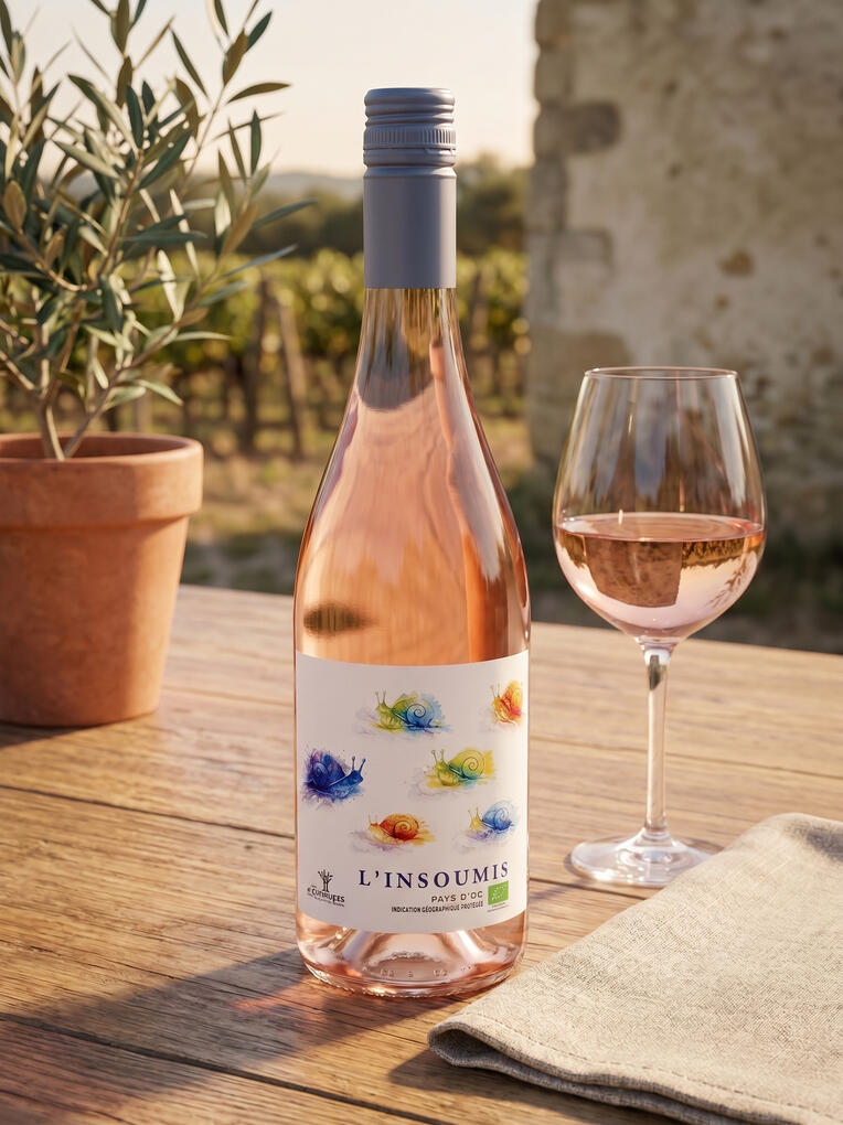 Bouteille L'Insoumis rosé vin biologique Pays d'Oc - Les 4 Complices Bouteille L'Insoumis rosé vin biologique Pays d'Oc - Les 4 Complices